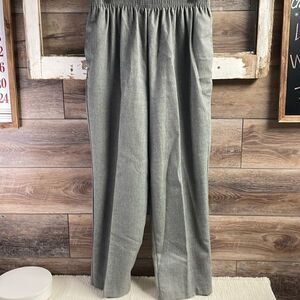 BonWorth Elastic Waist Pants, Ladies Size Large Petite, Light Grayish Black